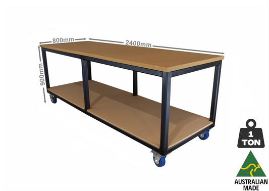 Heavy Duty Mobile Work Bench 2400mmL X 800mmW X 900mmH