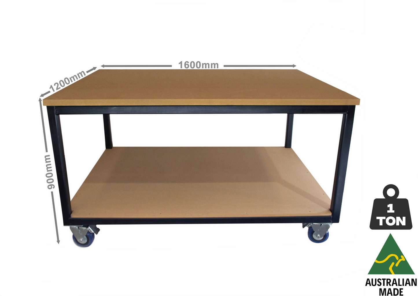 Heavy Duty Mobile Work Bench 1600mmL X 1200mmW X 900mmH