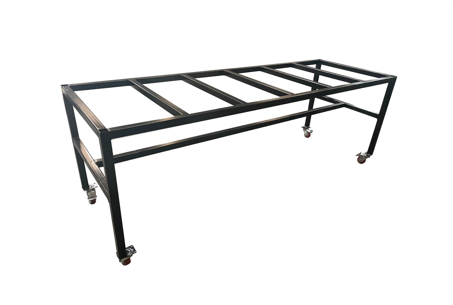 Heavy Duty Elevated Steel Trolley Frame. 2400mmL x 800mmW x 850mmH.