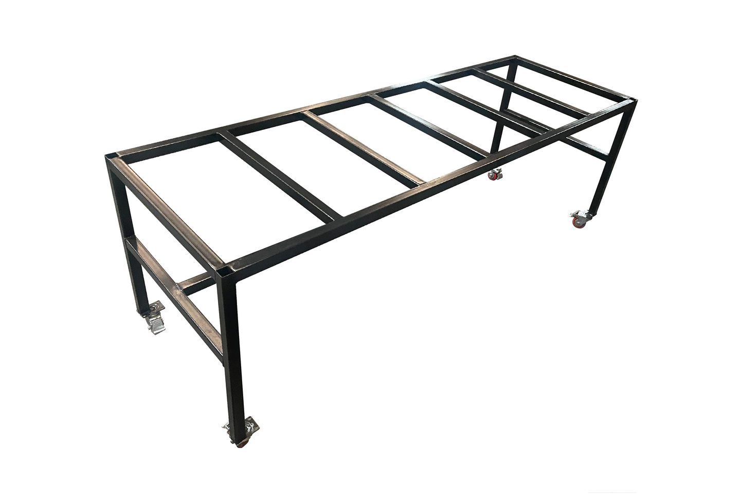 Heavy Duty Elevated Steel Trolley Frame. 2400mmL x 800mmW x 850mmH.